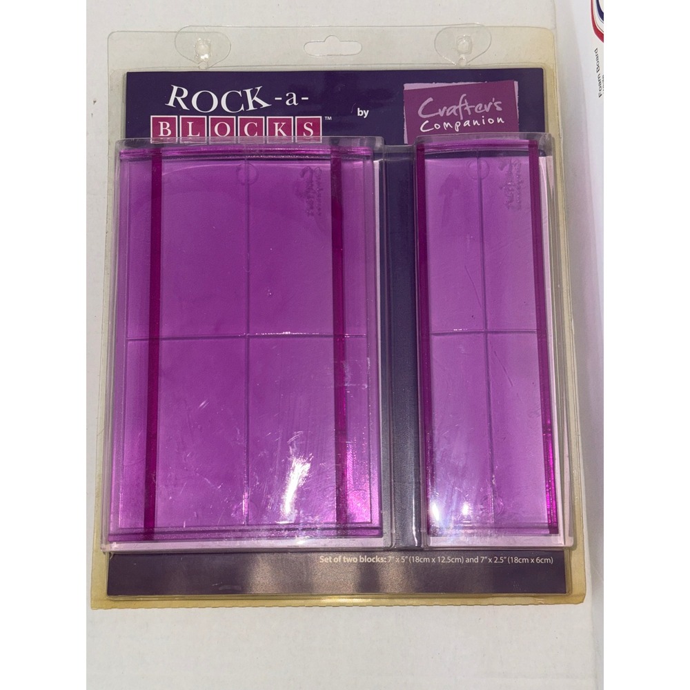 Crafters Companion Rock-a-Blocks Purple Curved Stamp Mounting Blocks Set 2pc